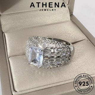 ATHENA JEWELRY เครื่องประดับ ไดมอนด์ แฟชั่น Silver โกลด์ แท้ เกาหลี ผู้หญิง เครื่องประดับ ต้นฉบับ 925 มอยส์ซาไนท์ แหวน จัตุรัสหรูหรา เงิน R872