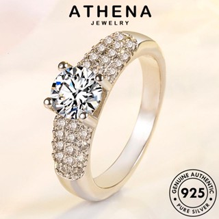 ATHENA JEWELRY ผู้หญิง ไดมอนด์ Silver แท้ แหวน เครื่องประดับ โกลด์ เรียบง่าย เงิน ต้นฉบับ แฟชั่น 925 เกาหลี เครื่องประดับ มอยส์ซาไนท์ R789