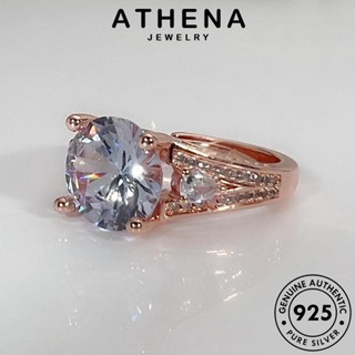 ATHENA JEWELRY แหวน ผู้หญิง อารมณ์กลม 925 แท้ เงิน โกลด์ เครื่องประดับ เกาหลี แฟชั่น มอยส์ซาไนท์ เครื่องประดับ ไดมอนด์ ต้นฉบับ Silver R826