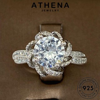 ATHENA JEWELRY เงิน เครื่องประดับ แท้ ผู้หญิง แฟชั่น เครื่องประดับ เกาหลี 925 กุหลาบส่วนบุคคล มอยส์ซาไนท์ไดมอนด์ Silver ต้นฉบับ แหวน R953