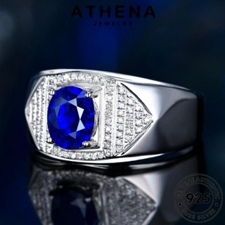 ATHENA JEWELRY เครื่องประดับ ต้นฉบับ แหวน เกาหลี แฟชั่น แท้ 925 เงิน ผู้ชาย ไพลิน วงรีบุคลิกภาพ เครื่องประดับ Silver R999