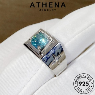 ATHENA JEWELRY เงิน ข้ามบุคลิกภาพ อความารีน ต้นฉบับ เครื่องประดับ เกาหลี ผู้หญิง เครื่องประดับ Silver 925 แฟชั่น แหวน แท้ R1005