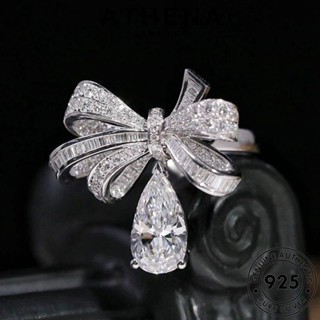 ATHENA JEWELRY มอยส์ซาไนท์ไดมอนด์ แฟชั่น เครื่องประดับ 925 แท้ ผู้หญิง แหวน โบว์ส่วนบุคคล เครื่องประดับ เงิน Silver ต้นฉบับ เกาหลี R919