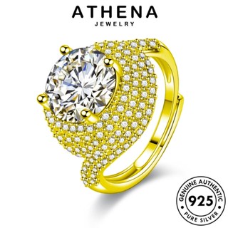 ATHENA JEWELRY เครื่องประดับ เกาหลี แหวน ไดมอนด์ Silver เครื่องประดับ ผู้หญิง เงิน มอยส์ซาไนท์ คดเคี้ยวหรูหรา 925 แฟชั่น โกลด์ ต้นฉบับ แท้ R922