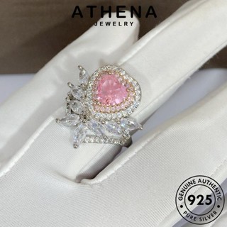 ATHENA JEWELRY Silver ต้นฉบับ เครื่องประดับ เงิน แหวน ทรงหยดน้ำสุดหรู แฟชั่น เกาหลี ผู้หญิง 925 เครื่องประดับ แท้ คริสตัลเพชรสีชมพู R924