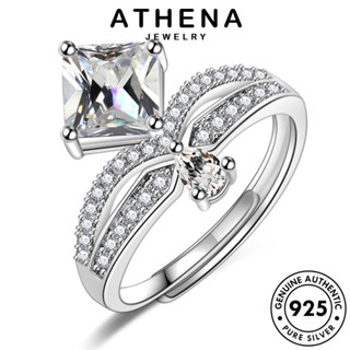 ATHENA JEWELRY มงกุฎที่เรียบง่าย แท้ แหวน แฟชั่น เครื่องประดับ เกาหลี มอยส์ซาไนท์ไดมอนด์ Silver 925 เงิน ต้นฉบับ ผู้หญิง เครื่องประดับ R928