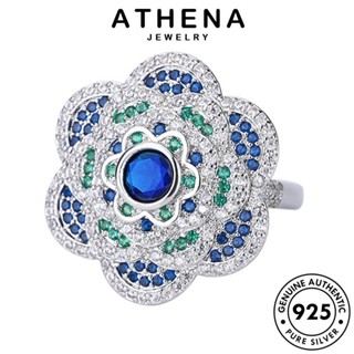 ATHENA JEWELRY Silver เครื่องประดับ เงิน ต้นฉบับ แท้ ดอกไม้ที่สร้างสรรค์ เครื่องประดับ เกาหลี แฟชั่น ผู้หญิง 925 แหวน ไพลิน R929