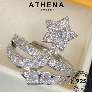 ATHENA JEWELRY แหวน มอยส์ซาไนท์ไดมอนด์ 925 เงิน เครื่องประดับ เกาหลี ต้นฉบับ แท้ Silver แฟชั่น เครื่องประดับ ผู้หญิง ดาวห้าแฉกที่เรียบง่าย R936