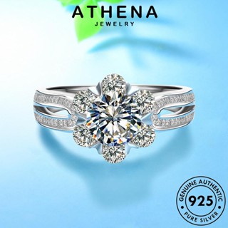 ATHENA JEWELRY เครื่องประดับ เกล็ดหิมะอารมณ์ Silver มอยส์ซาไนท์ไดมอนด์ ต้นฉบับ แท้ เงิน แหวน 925 แฟชั่น เครื่องประดับ ผู้หญิง เกาหลี R1104