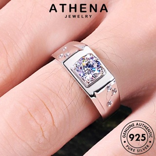 ATHENA JEWELRY เงิน ต้นฉบับ ผู้ชาย แท้ Silver เกาหลี แฟชั่น มอยส์ซาไนท์ไดมอนด์ 925 เครื่องประดับ ครอบงำ แหวน เครื่องประดับ R1124