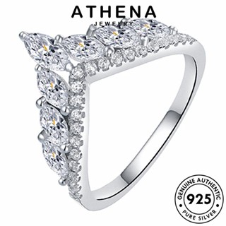 ATHENA JEWELRY แท้ เกาหลี คู่รัก เครื่องประดับ Silver แหวน มอยส์ซาไนท์ แฟชั่น รูปร่าง โกลด์ เครื่องประดับ ไดมอนด์ เงิน 925 อารมณ์ ต้นฉบับ V R1128