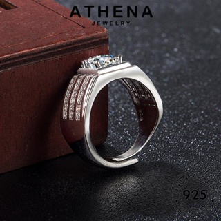 ATHENA JEWELRY แหวน หรูหรา เกาหลี มอยส์ซาไนท์ไดมอนด์ เครื่องประดับ 925 เงิน แท้ ต้นฉบับ แฟชั่น ผู้ชาย เครื่องประดับ Silver R1153