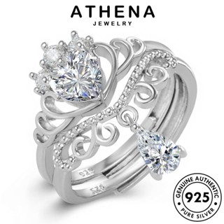 ATHENA JEWELRY ต้นฉบับ เครื่องประดับ แท้ เกาหลี เงิน แหวน มอยส์ซาไนท์ไดมอนด์ คู่รัก มงกุฎอารมณ์ เครื่องประดับ 925 Silver แฟชั่น R1052