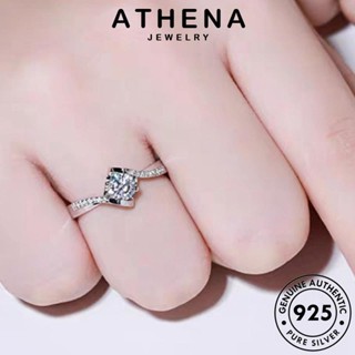 ATHENA JEWELRY 925 ผู้หญิง ต้นฉบับ เครื่องประดับ แหวน มอยส์ซาไนท์ไดมอนด์ แท้ Silver เงิน เกาหลี แฟชั่น เครื่องประดับ จูบเทวดาคลาสสิก R1080