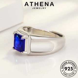 ATHENA JEWELRY ตารางง่ายๆ ไพลิน แฟชั่น แหวน 925 เกาหลี ผู้ชาย ต้นฉบับ แท้ Silver เครื่องประดับ เครื่องประดับ เงิน R1232