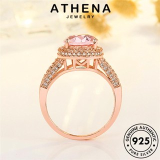 ATHENA JEWELRY พิ้งค์ไดมอนด์คริสตัลโกลด์ Silver เงิน เกาหลี แฟชั่น ผู้หญิง 925 ต้นฉบับ เครื่องประดับ เครื่องประดับ แหวน แท้ วงรีคลาสสิก R1274