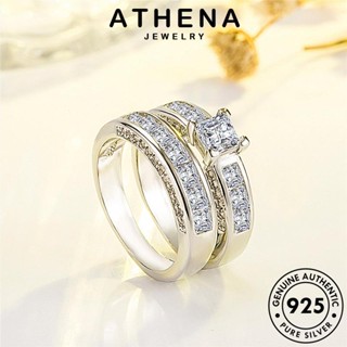 ATHENA JEWELRY เครื่องประดับ เกาหลี Silver เครื่องประดับ แฟชั่น คลาสสิก เงิน 925 มอยส์ซาไนท์ไดมอนด์ แหวน คู่รัก ต้นฉบับ แท้ R1276