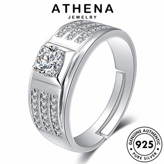 ATHENA JEWELRY ผู้หญิง แท้ เกาหลี เงิน เครื่องประดับ แหวน 925 เครื่องประดับ ต้นฉบับ มอยส์ซาไนท์ไดมอนด์ แฟชั่น Silver เรียบง่าย R1302