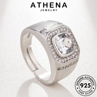 ATHENA JEWELRY ครอบงำ 925 มอยส์ซาไนท์ไดมอนด์ ผู้ชาย เครื่องประดับ เครื่องประดับ เกาหลี แฟชั่น แท้ Silver เงิน แหวน ต้นฉบับ R1382