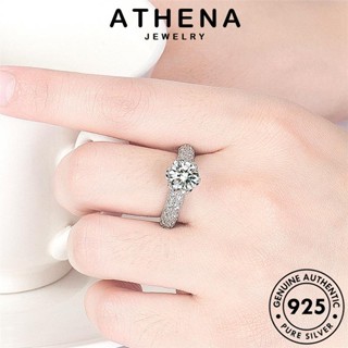 ATHENA JEWELRY แฟชั่น ผู้หญิง เงิน เครื่องประดับ เกาหลี ต้นฉบับ 925 เครื่องประดับ มอยส์ซาไนท์ไดมอนด์ แท้ Silver เรียบง่าย แหวน R1170