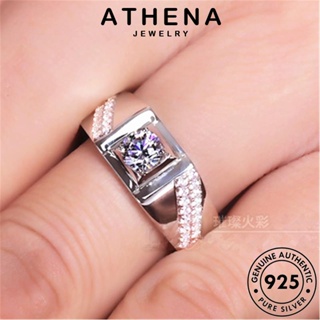 ATHENA JEWELRY แหวน แท้ แฟชั่น Silver มอยส์ซาไนท์ไดมอนด์ เกาหลี ต้นฉบับ เครื่องประดับ เงิน เรียบง่าย 925 ผู้ชาย เครื่องประดับ R1556