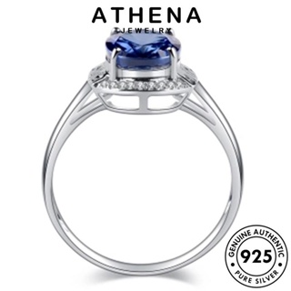 ATHENA JEWELRY เครื่องประดับ ต้นฉบับ 925 เงิน ผู้หญิง ไพลิน เครื่องประดับ แหวน วงรีสุดหรู เกาหลี แท้ Silver แฟชั่น R1557