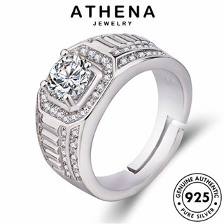 ATHENA JEWELRY เงิน มอยส์ซาไนท์ไดมอนด์ เกาหลี แฟชั่น Silver 925 เครื่องประดับ แหวน เครื่องประดับ เรียบง่าย ต้นฉบับ แท้ ผู้ชาย R1635