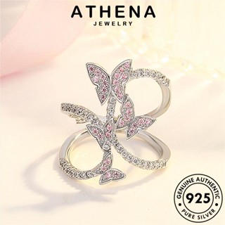 ATHENA JEWELRY เครื่องประดับ ผู้หญิง เกาหลี คริสตัลเพชรสีชมพู แหวน แท้ เงิน ผีเสื้อที่สร้างสรรค์ แฟชั่น ต้นฉบับ เครื่องประดับ 925 Silver R1661