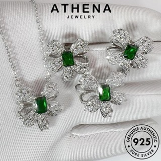 ATHENA JEWELRY แท้ ผู้หญิง เครื่องประดับ เกาหลี เครื่องประดับ จี้ มรกต ต้นฉบับ เงิน ผีเสื้อ สร้อยคอ แฟชั่น 925 Silver S28