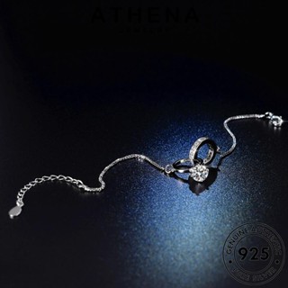 ATHENA JEWELRY เครื่องประดับ เกาหลี แท้ แฟชั่น แหวนคู่ที่เรียบง่าย เงิน ผู้หญิง 925 ต้นฉบับ ผู้หญิง เครื่องประดับ Silver กำไลข้อมือ กำไล มอยส์ซาไนท์ไดมอนด์ B5