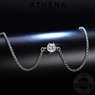 ATHENA JEWELRY แฟชั่น เครื่องประดับ เกาหลี ต้นฉบับ ผู้หญิง Silver แท้ กำไล 925 กำไลข้อมือ หกกรงเล็บคลาสสิก เครื่องประดับ ผู้หญิง มอยส์ซาไนท์ไดมอนด์ เงิน B8