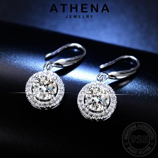 ATHENA JEWELRY Silver เครื่องประดับ เงิน ต้นฉบับ เกาหลี กลม แฟชั่น ต่างหู ผู้หญิง แท้ ห่วง เครื่องประดับ 925 หนีบ มอยส์ซาไนท์ไดมอนด์ ตุ้มหู E14