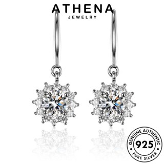 ATHENA JEWELRY ห่วง ผู้หญิง หนีบ Silver เครื่องประดับ เงิน ต่างหู เกาหลี แฟชั่น แท้ 925 ต้นฉบับ ตุ้มหู เครื่องประดับ ดอกทานตะวัน มอยส์ซาไนท์ไดมอนด์ E18