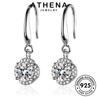 ATHENA JEWELRY แฟชั่น เกาหลี Silver เครื่องประดับ ผู้หญิง เงิน หนีบ แท้ 925 มอยส์ซาไนท์ไดมอนด์ ตุ้มหู ห่วง กลม เครื่องประดับ ต่างหู ต้นฉบับ E20