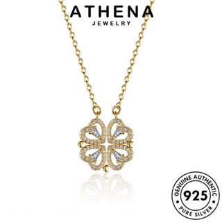 ATHENA JEWELRY เงิน แฟชั่น ต้นฉบับ จี้ โกลด์ 925 Silver สร้อยคอ มอยส์ซาไนท์ ไดมอนด์ เครื่องประดับ เครื่องประดับ โคลเวอร์แฟชั่น ผู้หญิง แท้ เกาหลี N7