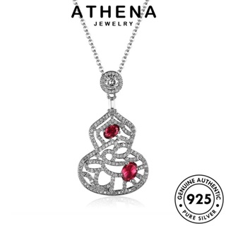 ATHENA JEWELRY มะระสร้างสรรค์ สร้อยคอ เครื่องประดับ Silver ทับทิม แท้ ต้นฉบับ แฟชั่น เกาหลี เงิน 925 ผู้หญิง จี้ เครื่องประดับ N13