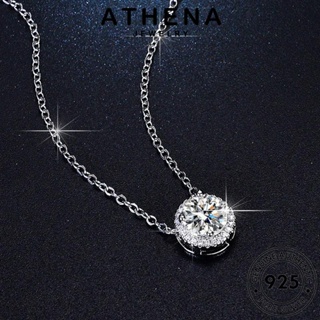 ATHENA JEWELRY แฟชั่น ต้นฉบับ 925 เกาหลี แท้ Silver เครื่องประดับ เครื่องประดับ เงิน สร้อยคอ เรียบง่าย มอยส์ซาไนท์ไดมอนด์ ผู้หญิง จี้ N17