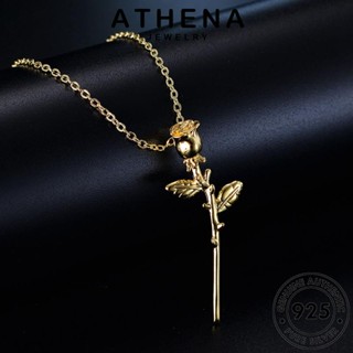 ATHENA JEWELRY กุหลาบที่สง่างาม แฟชั่น จี้ เครื่องประดับ 925 แท้ Silver ผู้หญิง ต้นฉบับ เงิน เกาหลี ทอง สร้อยคอ เครื่องประดับ N19