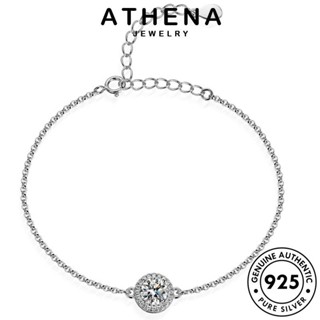 ATHENA JEWELRY แท้ แฟชั่น เกาหลี เพชรกลมธรรมดา ผู้หญิง Silver 925 กำไลข้อมือ เครื่องประดับ กำไล ผู้หญิง ต้นฉบับ มอยส์ซาไนท์ไดมอนด์ เงิน เครื่องประดับ B12