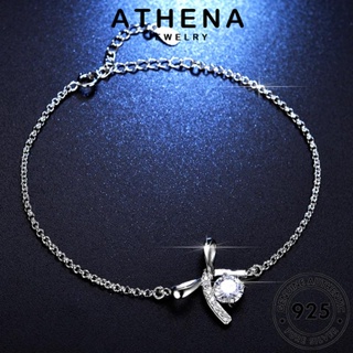 ATHENA JEWELRY ผู้หญิง โบว์หวาน แท้ กำไลข้อมือ เครื่องประดับ ผู้หญิง Silver ต้นฉบับ เครื่องประดับ กำไล เงิน แฟชั่น เกาหลี มอยส์ซาไนท์ไดมอนด์ 925 B13