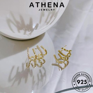 ATHENA JEWELRY เครื่องประดับ ต้นฉบับ โกลด์ เกาหลี เงิน สี่กรงเล็บ ผู้หญิง ต่างหู มอยส์ซาไนท์ เครื่องประดับ แท้ 925 ตุ้มหู Silver หนีบ ห่วง แฟชั่น ไดมอนด์ E5