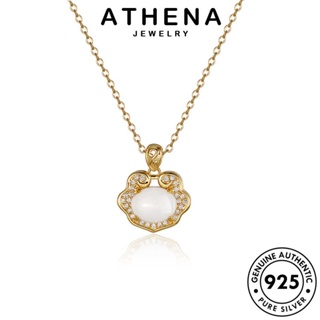 ATHENA JEWELRY ล็อคความปลอดภัยที่สร้างสรรค์ ทองหยก Silver เงิน เกาหลี แท้ 925 จี้ เครื่องประดับ สร้อยคอ ผู้หญิง แฟชั่น เครื่องประดับ ต้นฉบับ N32