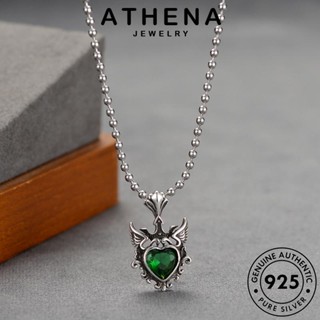 ATHENA JEWELRY แฟชั่น เครื่องประดับ ผู้หญิง 925 Silver รักแฟชั่น แท้ เงิน เกาหลี สร้อยคอ เครื่องประดับ มรกต ต้นฉบับ จี้ N33