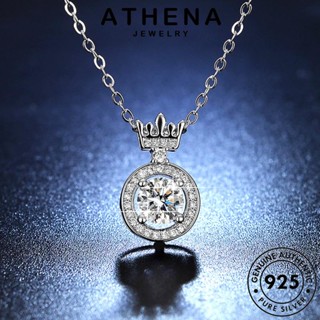 ATHENA JEWELRY ผู้หญิง ต้นฉบับ มงกุฎที่สวยงาม สร้อยคอ เงิน แท้ 925 มอยส์ซาไนท์ไดมอนด์ แฟชั่น จี้ เครื่องประดับ เครื่องประดับ เกาหลี Silver N63