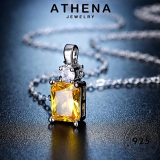 ATHENA JEWELRY เพชรเหลี่ยมละเอียด ผู้หญิง Silver แท้ แฟชั่น เกาหลี 925 ซิทริน สร้อยคอ เครื่องประดับ จี้ เงิน เครื่องประดับ ต้นฉบับ N68