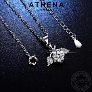 ATHENA JEWELRY เครื่องประดับ Silver เกาหลี ผู้หญิง เงิน 925 มอยส์ซาไนท์ไดมอนด์ ต้นฉบับ สร้อยคอ มงกุฎนางฟ้าแฟชั่น จี้ แฟชั่น แท้ เครื่องประดับ N85