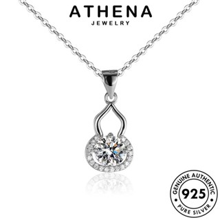 ATHENA JEWELRY Silver เงิน จี้ ต้นฉบับ เครื่องประดับ แฟชั่น เกาหลี สร้อยคอ แท้ ผู้หญิง 925 มอยส์ซาไนท์ไดมอนด์ เครื่องประดับ มะระธรรมดา N86