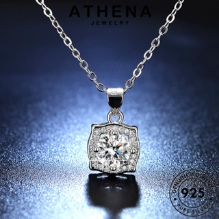 ATHENA JEWELRY จี้ Silver ผู้หญิง เพชรเหลี่ยมละเอียด ต้นฉบับ เงิน มอยส์ซาไนท์ไดมอนด์ 925 เครื่องประดับ เครื่องประดับ เกาหลี แท้ สร้อยคอ แฟชั่น N90