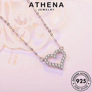 ATHENA JEWELRY จี้ ผู้หญิง ต้นฉบับ Silver เครื่องประดับ เงิน สร้อยคอ แท้ เครื่องประดับ 925 แฟชั่น เกาหลี มอยส์ซาไนท์ไดมอนด์ หัวใจกลวง N92