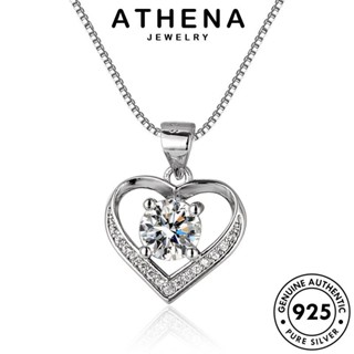 ATHENA JEWELRY เครื่องประดับ มอยส์ซาไนท์ไดมอนด์ เงิน เกาหลี จี้ Silver แฟชั่น สร้อยคอ ผู้หญิง แท้ ต้นฉบับ เครื่องประดับ รักแฟชั่น 925 N93